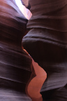 Photo of Antelope Canyon looking at two undulating walls near one another 