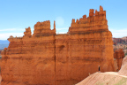 Photo of a rock wall and spires at Bryce Canyon National Park